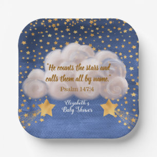 Shooting Star Twin Baby Shower  Paper Plate