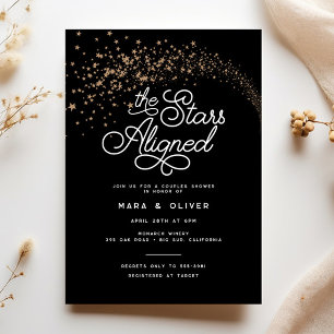 Shooting Stars Aligned Couples Bridal Shower Invitation