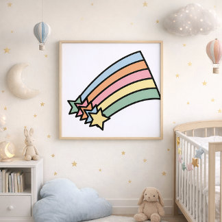 Shooting Stars and Rainbow Print
