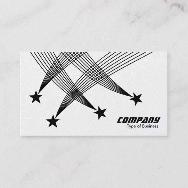 Shooting Stars - Black on White (2Tone) (Platinum) Business Card (Front)