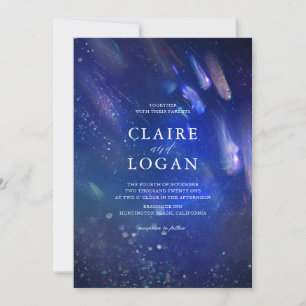 Shooting Stars Celestial Galaxy Wedding Invitation