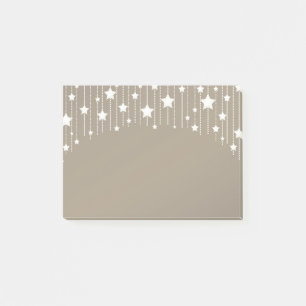 Shooting stars garland white and beige colour post-it notes
