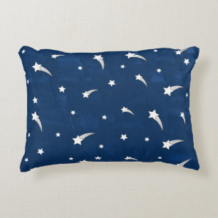 Shooting Stars Navy Blue Watercolor Decorative Cushion