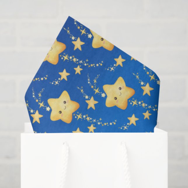 Shooting Stars Night Sky Whimsical Baby Shower Tissue Paper (Gift Bag)