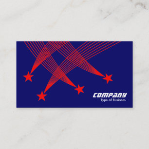 Shooting Stars - Red on Dark Blue 000066 Business Card