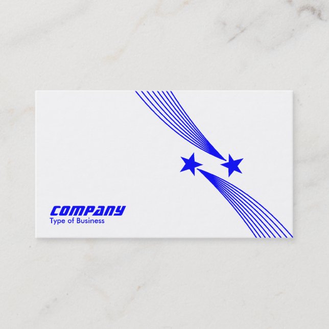 Shooting Stars v2 - Blue on White Business Card (Front)