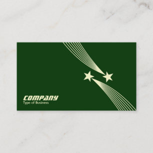 Shooting Stars v2 - Cream on Dark Green 003300 Business Card