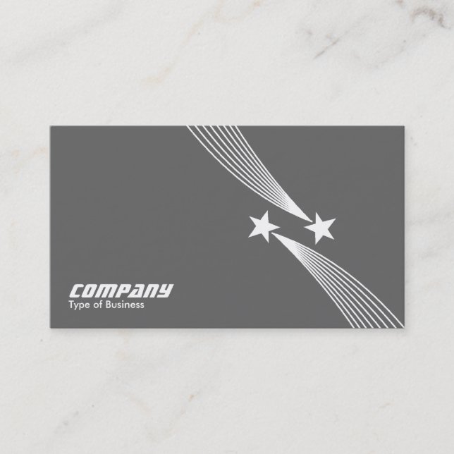 Shooting Stars v2 - White on Grey 666666 Business Card (Front)