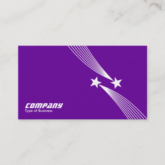 Shooting Stars v2 - White on Purple 660099 Business Card (Front)