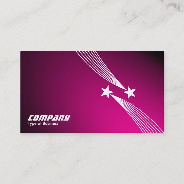 Shooting Stars v2 - White on Spotlit Hot Pink Business Card (Front)