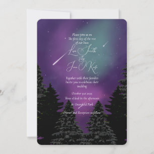 Shooting Stars Watercolor Wedding Invitation