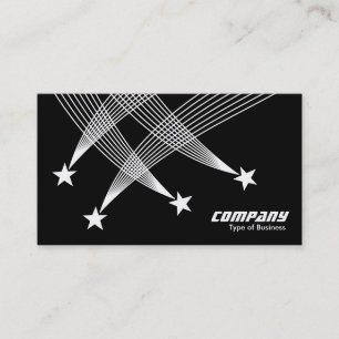 Shooting Stars - White on Black (Two Tone) Business Card