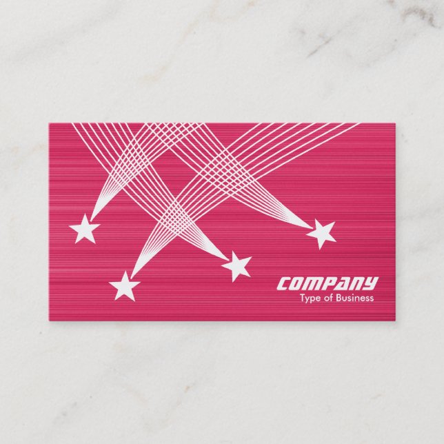 Shooting Stars - White on Brushed Crimson Business Card (Front)