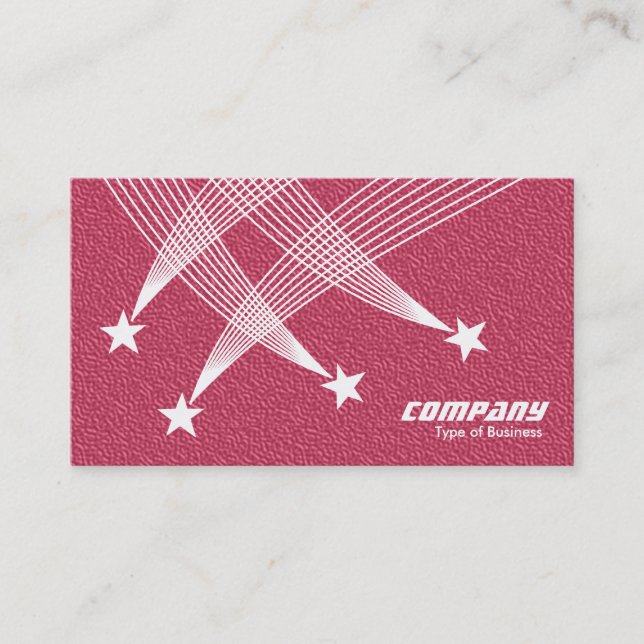 Shooting Stars - White on Red Texture Business Card (Front)