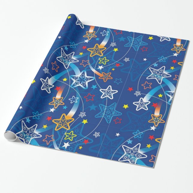 Shooting Stars Wrapping Paper (Unrolled)