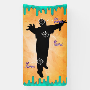 Shooting target Zombie Birthday Party Banner
