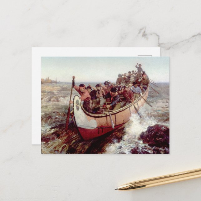 Shooting the Rapids by Frances Anne Hopkins Postcard (Front/Back In Situ)