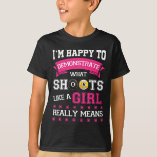 Shoots Like A Girl Pool Billiards T-Shirt