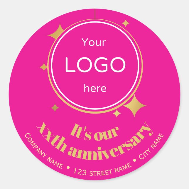 Shop 5th 10th 50th anniversary pink Sticker (Front)