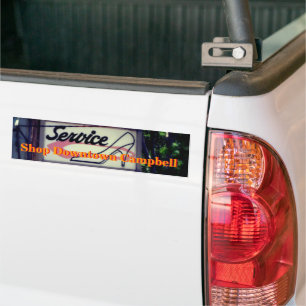 Shop Downtown Campbell Vintage Sign Bumper Stick Sticker