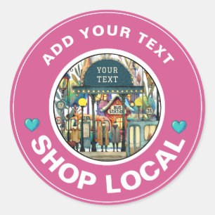 SHOP LOCAL  CLASSIC ROUND STICKER
