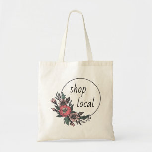 Shop local floral shopping tote bag