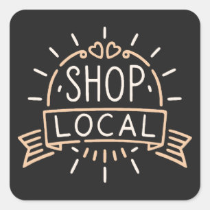 Shop local retro vintage aesthetic square sticker