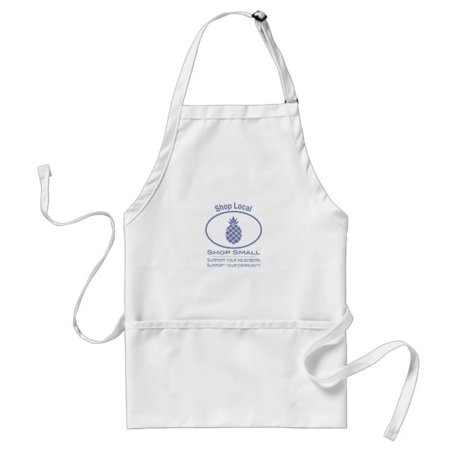 Shop Local, Shop Small blue pineapple Standard Apron (Front)