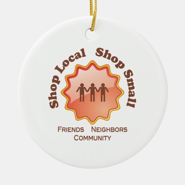 Shop Local, Shop Small Ceramic Tree Decoration (Front)