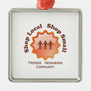Shop Local, Shop Small Metal Tree Decoration