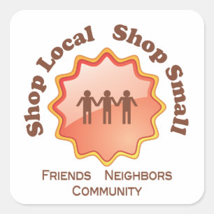 Shop Local, Shop Small Square Sticker
