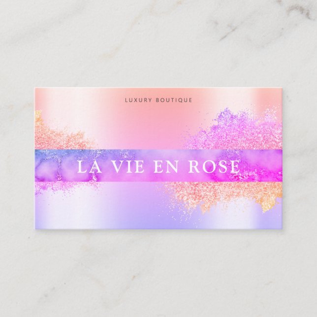 Shop Modern Holographic Elegant Glitter boutique Business Card (Front)