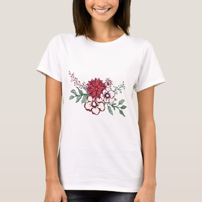 Shop Our Floral Women's Basic T-Shirts Today (Front)