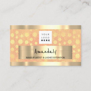  Shop QR CODE Logo Gold And Pink Business Card