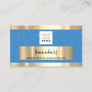  Shop QR CODE Logo Light Blue And Stars Business Card