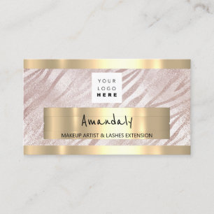  Shop QR CODE Logo Mettallic Light Pink Business Card