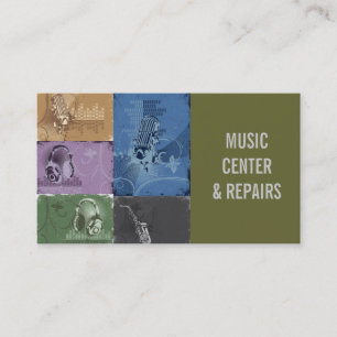 Shop Repair Music, Instrument Business Card