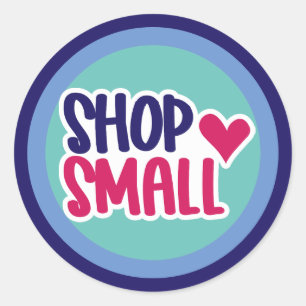 Shop Small - custom colours Classic Round Sticker