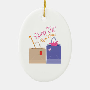 Shop Til You Drop Ceramic Tree Decoration