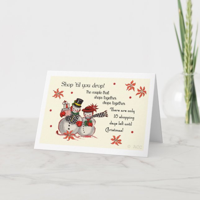 Shop 'til you drop! holiday card (Front)