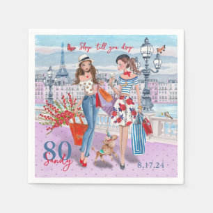 Shop 'till you drop 80th Birthday Party Napkin
