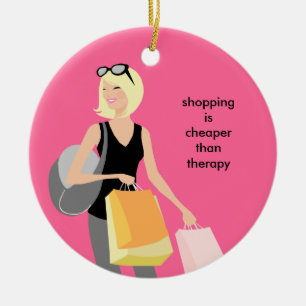 Shopaholic Ceramic Christmas Ornaments