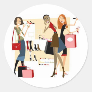 Shopaholic Classic Round Sticker