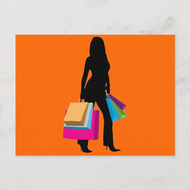 shopaholic girl postcard (Front)
