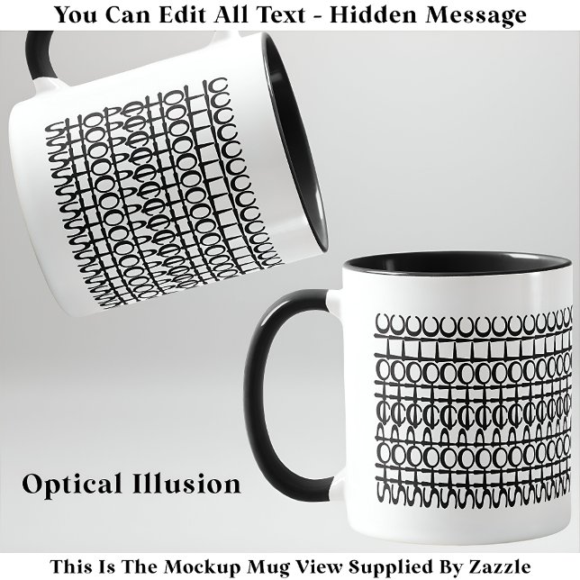 Shopaholic Hidden Message 131BW Funny Quote Mug (Creator Uploaded)