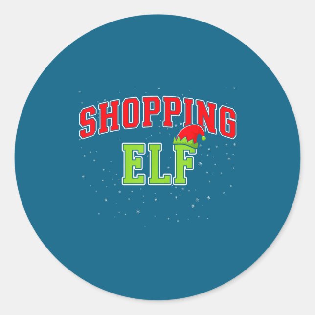 Shopng Elf Christmas Family Matching Group Xmas Sh Classic Round Sticker (Front)