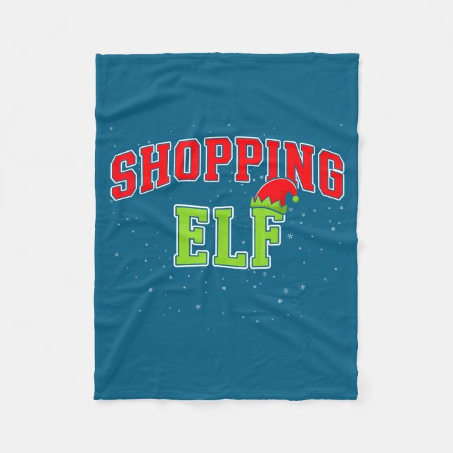 Shopng Elf Christmas Family Matching Group Xmas Sh Fleece Blanket (Front)