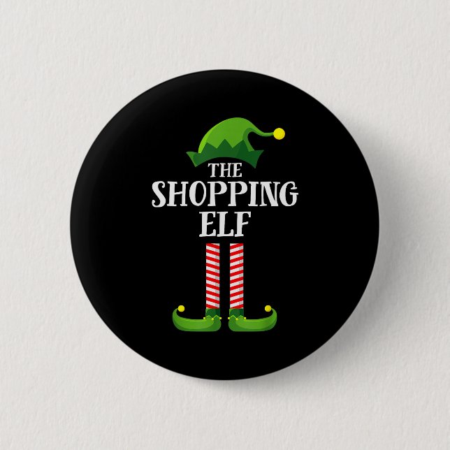 Shopng Elf Matching Family Group Christmas Party P 6 Cm Round Badge (Front)