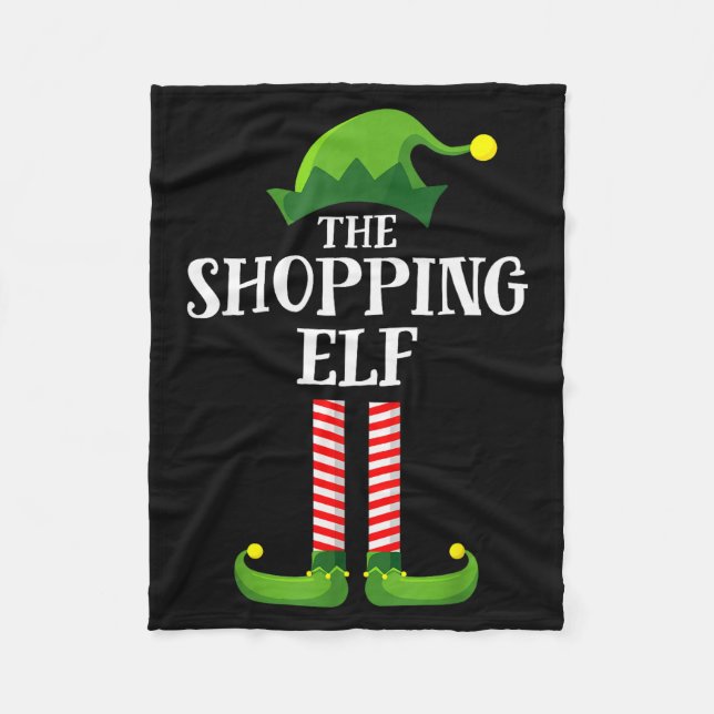 Shopng Elf Matching Family Group Christmas Party P Fleece Blanket (Front)