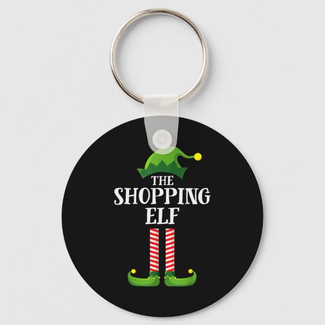 Shopng Elf Matching Family Group Christmas Party P Key Ring (Front)